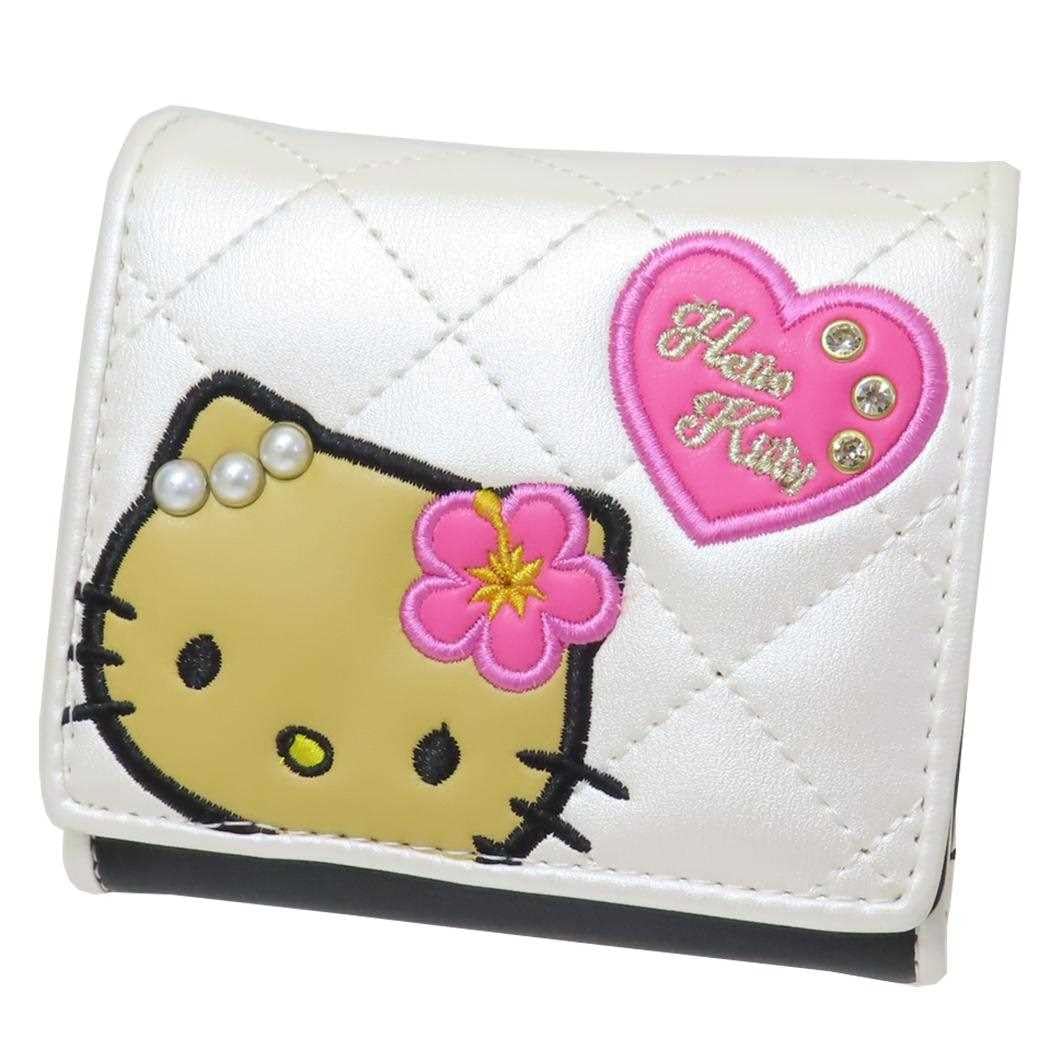 【新品未使用】ハローキティ　さくらんぼ　財布　レトロ 平成レトロ】ハローキティ 三つ折りビニール財布 さくらんぼ柄